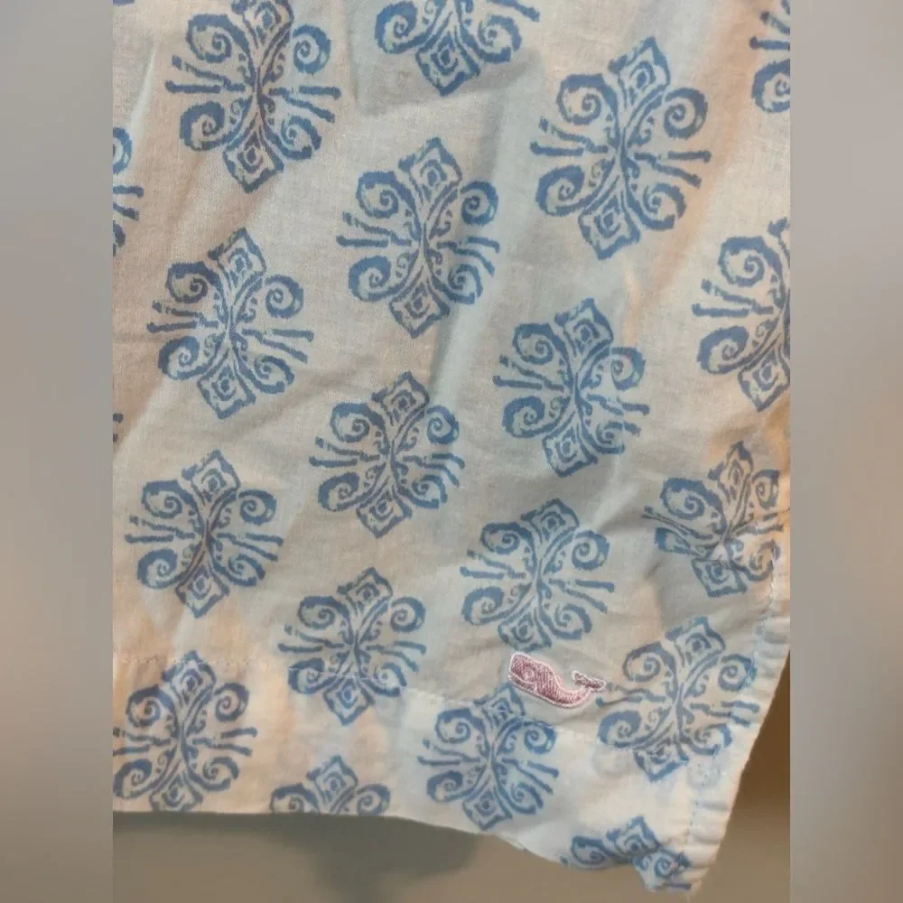 Vineyard Vines Girls Blue White Cotton Swim Cover Up Tunic Beach Size 16